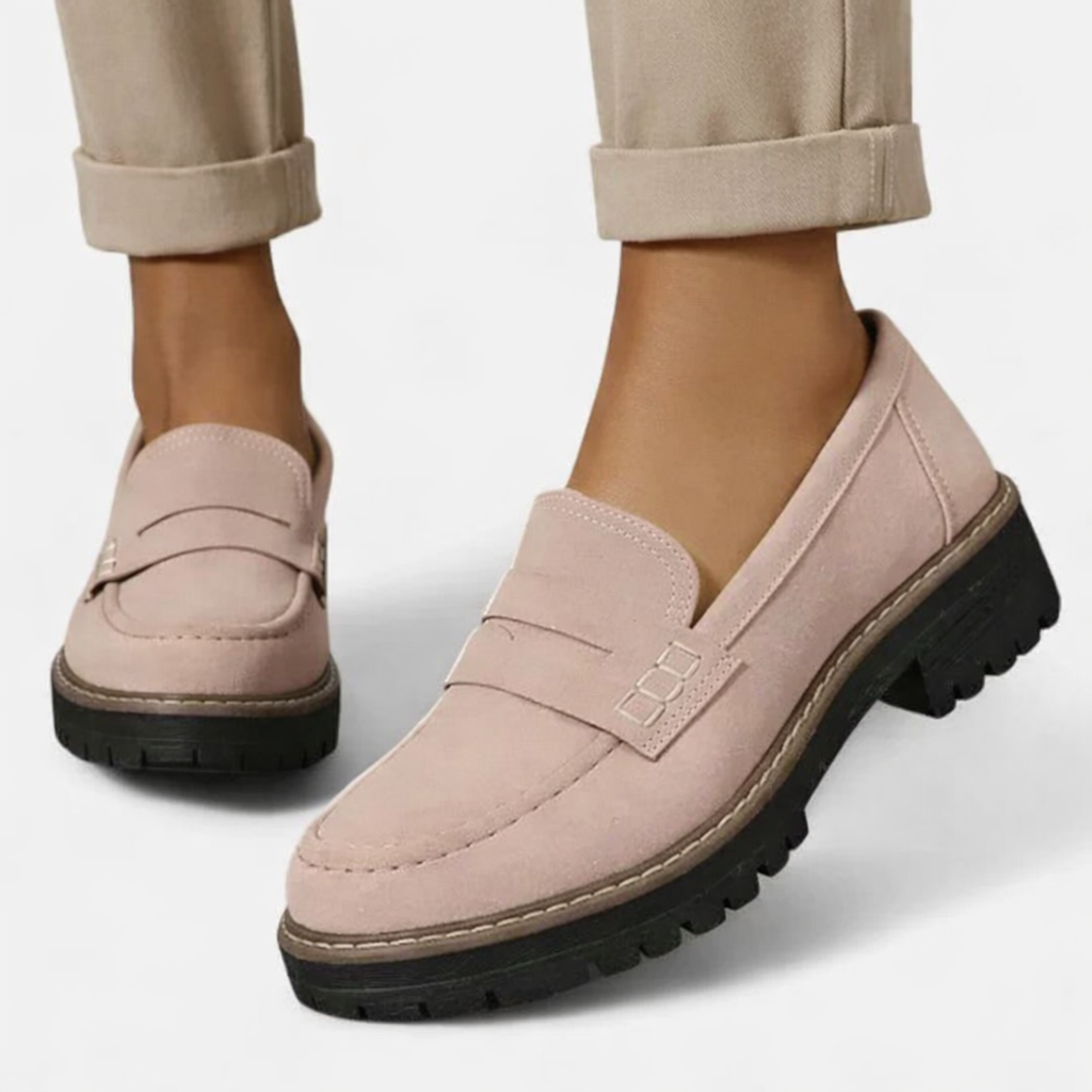Women's Suede Leather Loafers for Autumn
