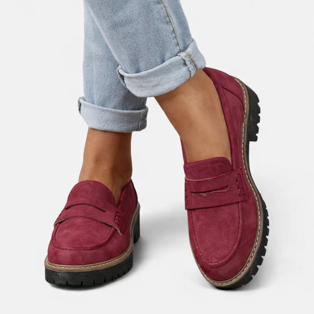 Women's Suede Leather Loafers for Autumn