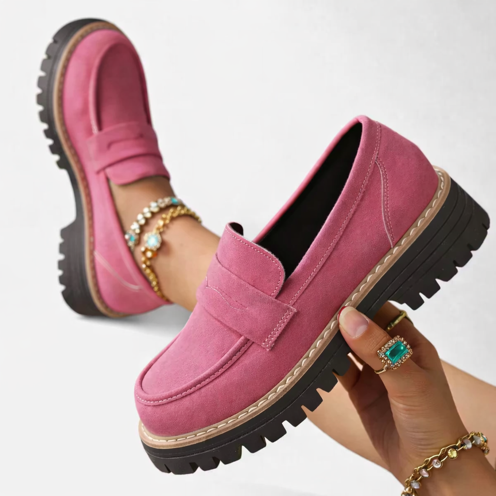 Women's Suede Leather Loafers for Autumn