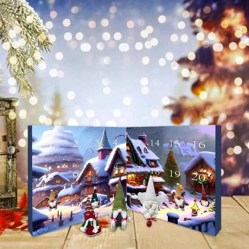 Kalendarz adwentowy z gnomami | 24-dniowe odliczanie do Świąt z pluszowymi figurkami
