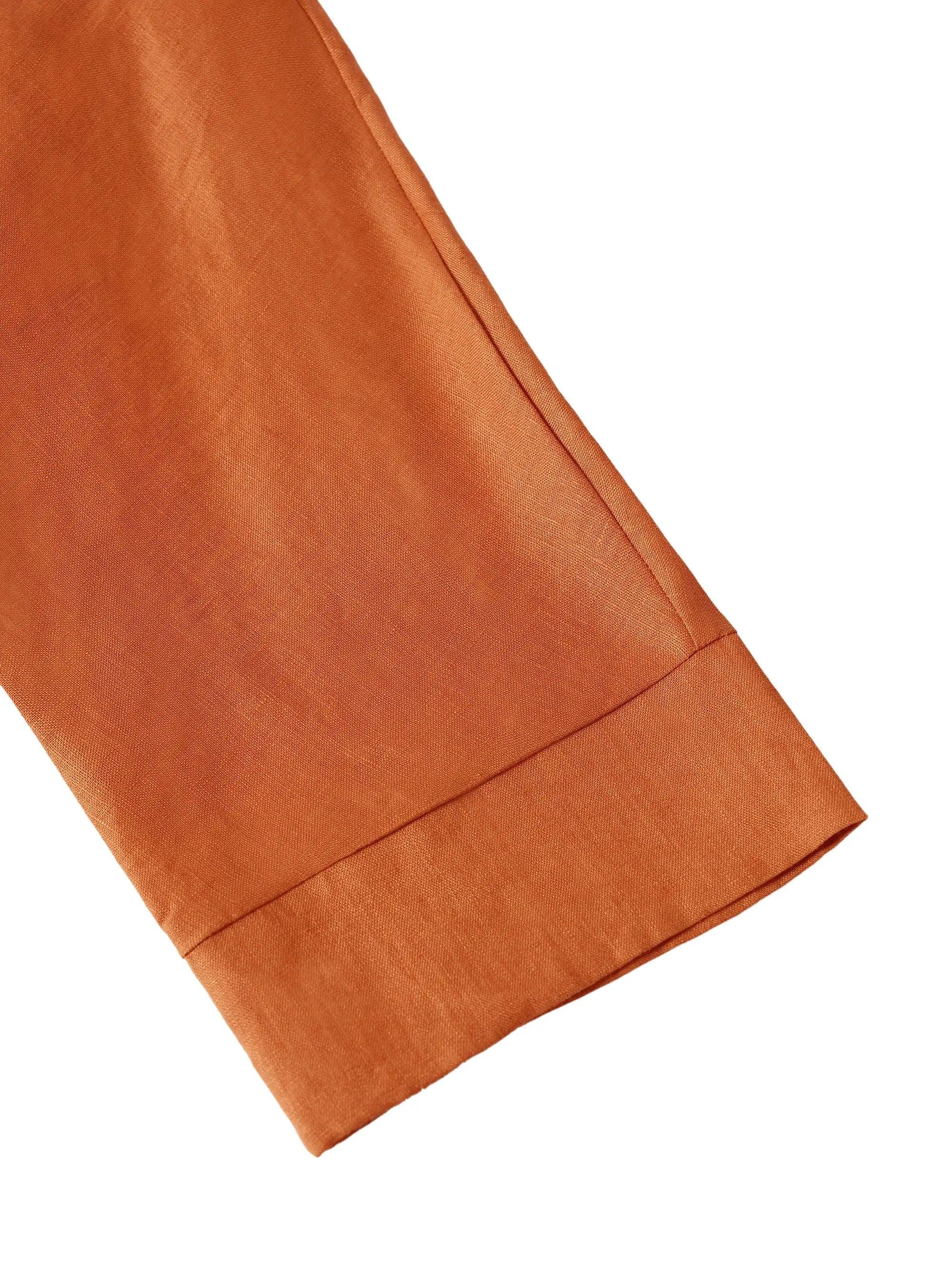 Women's Linen Cowl Neck Relaxed Fit Top