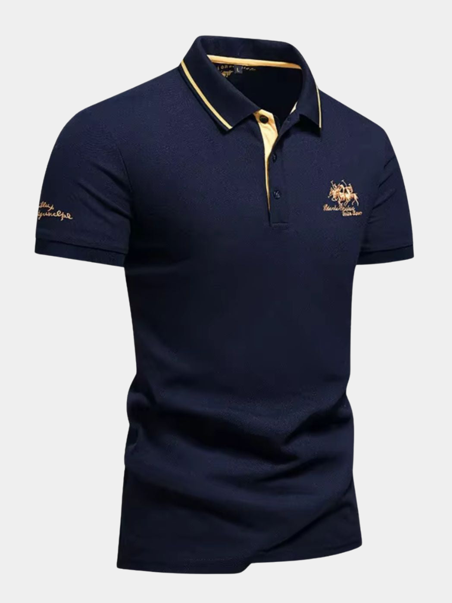 Polo brodé à manches courtes pour homme