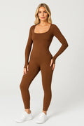 Women’s Ribbed Long Sleeve Fitted Jumpsuit
