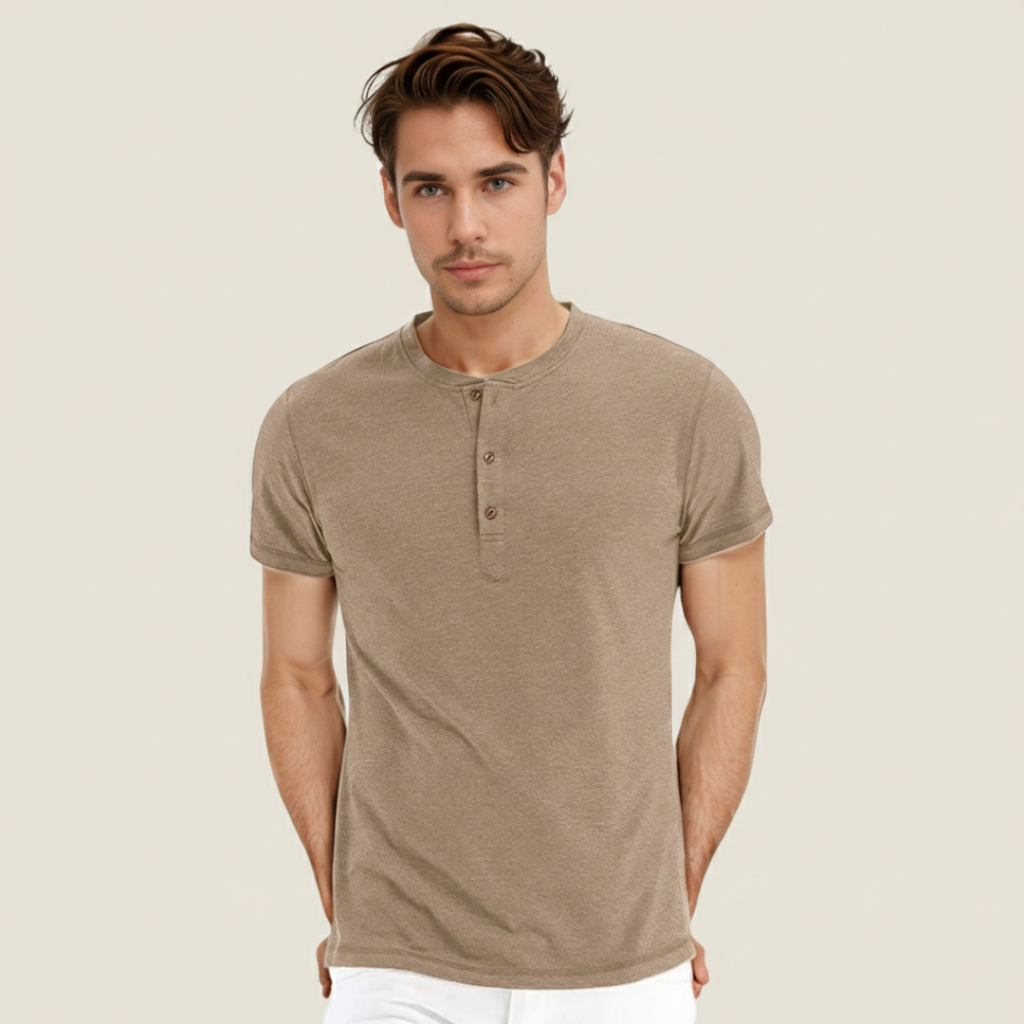 Men's Short Sleeve Henley T-Shirt