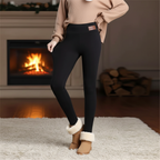 Damskie legginsy termiczne z podszyciem z polaru