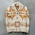 Men's Aztec Pattern Shawl Collar Knitted Cardigan