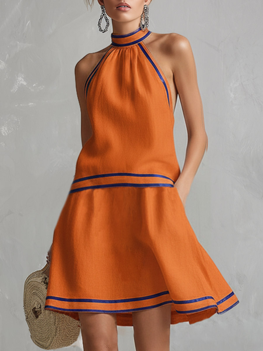 Women's Halterneck A-Line Mini Dress