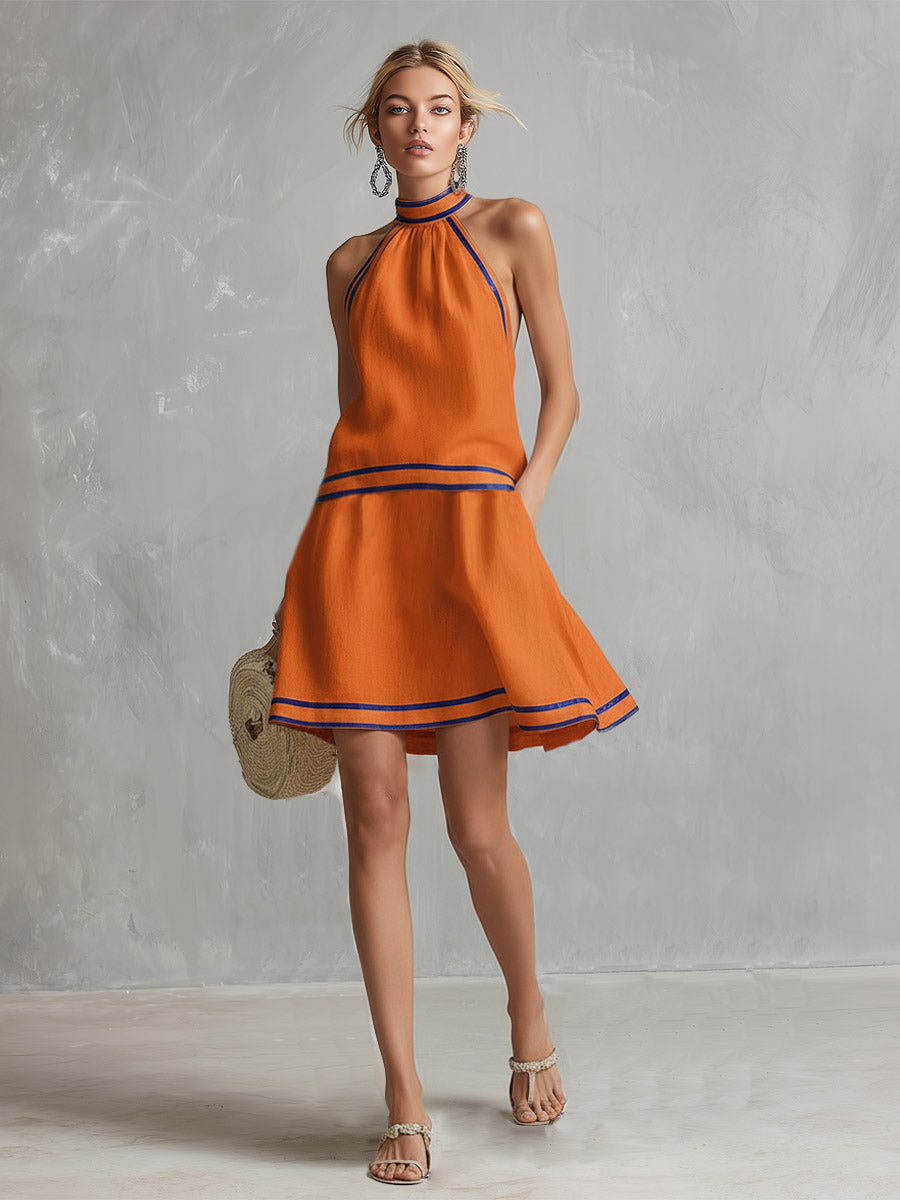 Women's Halterneck A-Line Mini Dress