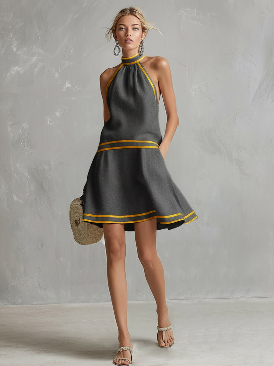Women's Halterneck A-Line Mini Dress