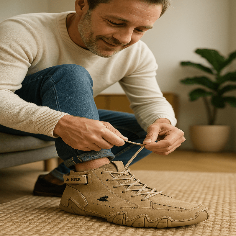 Chaussures de marche décontractées montantes et souples pour homme