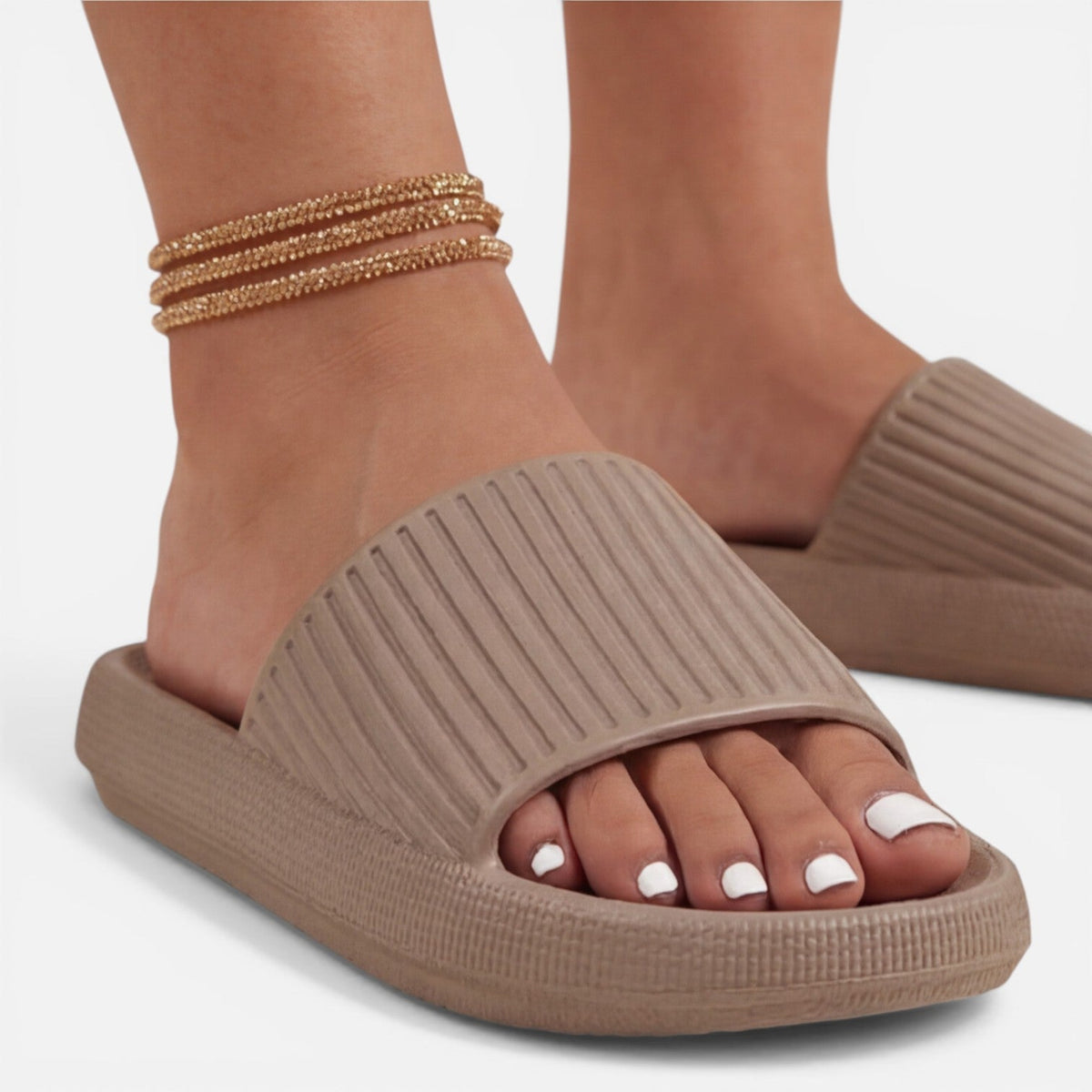 Women's Cushioned Slide Sandals | Pillow Footbed Non-Slip