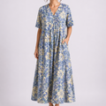 Women's Cotton Floral Midi Dress for Summer