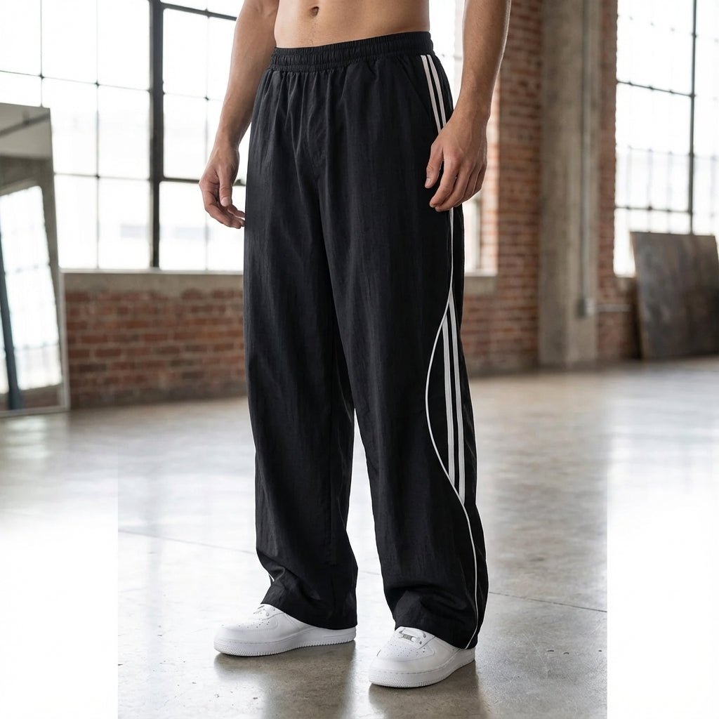 Pantalon de survêtement pour homme à jambes larges et coupe décontractée