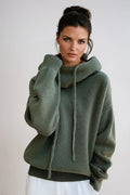 Women’s Oversized Knitted Hoodie with Drawstring Neck