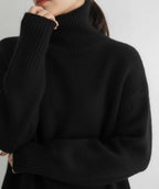 Pull à col roulé oversize en cachemire pour femme