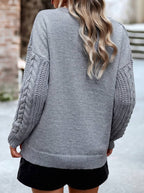 Pull oversize pour femme en maille torsadée | Pull épais à col rond