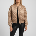 Women’s Quilted Bomber Jacket with Zip Front