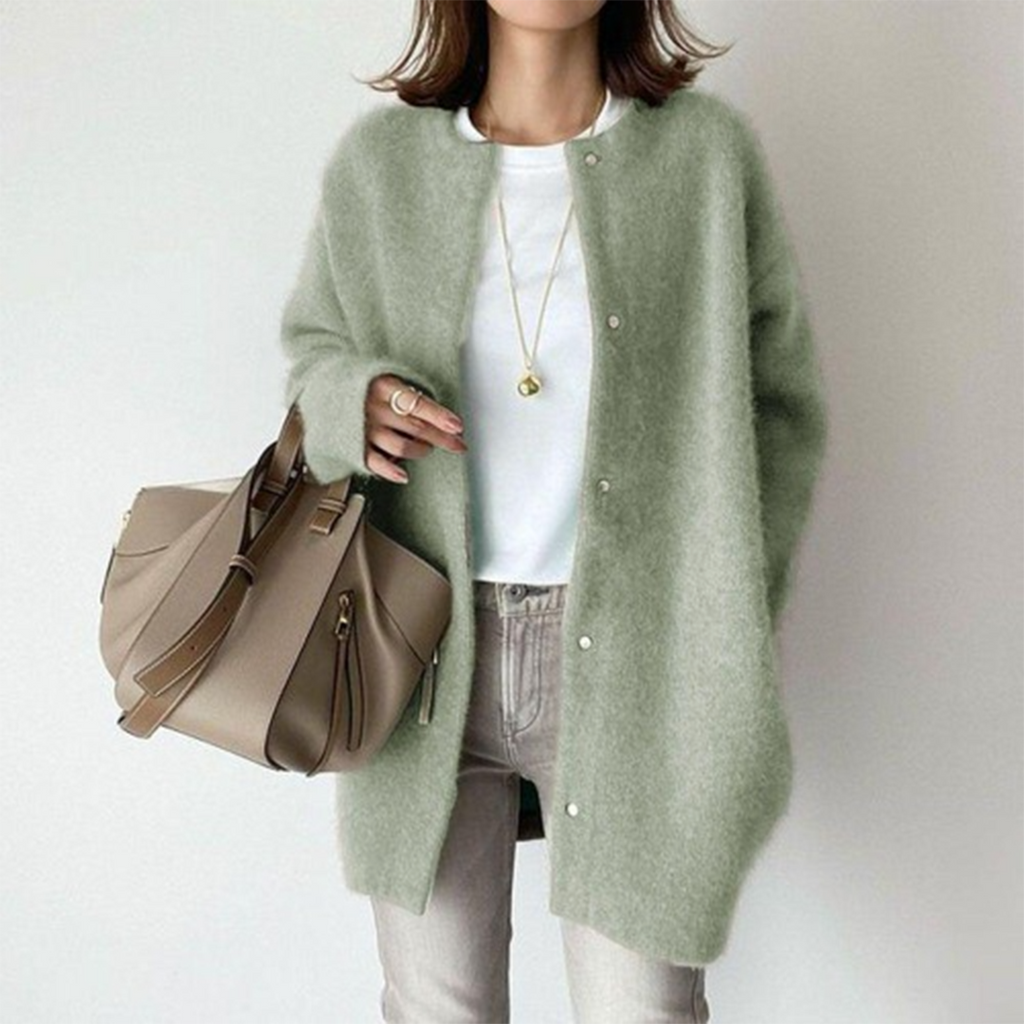 Women's Soft Knit Longline Button Cardigan