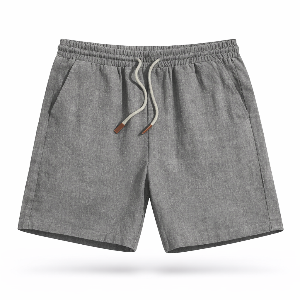 Men's Cotton Linen Drawstring Shorts for Summer Casual Wear