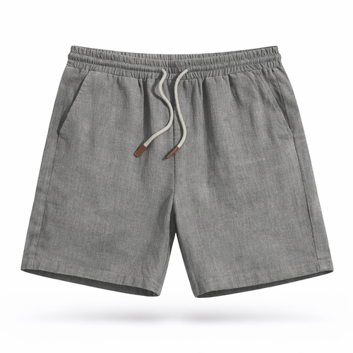 Men's Cotton Linen Drawstring Shorts for Summer Casual Wear
