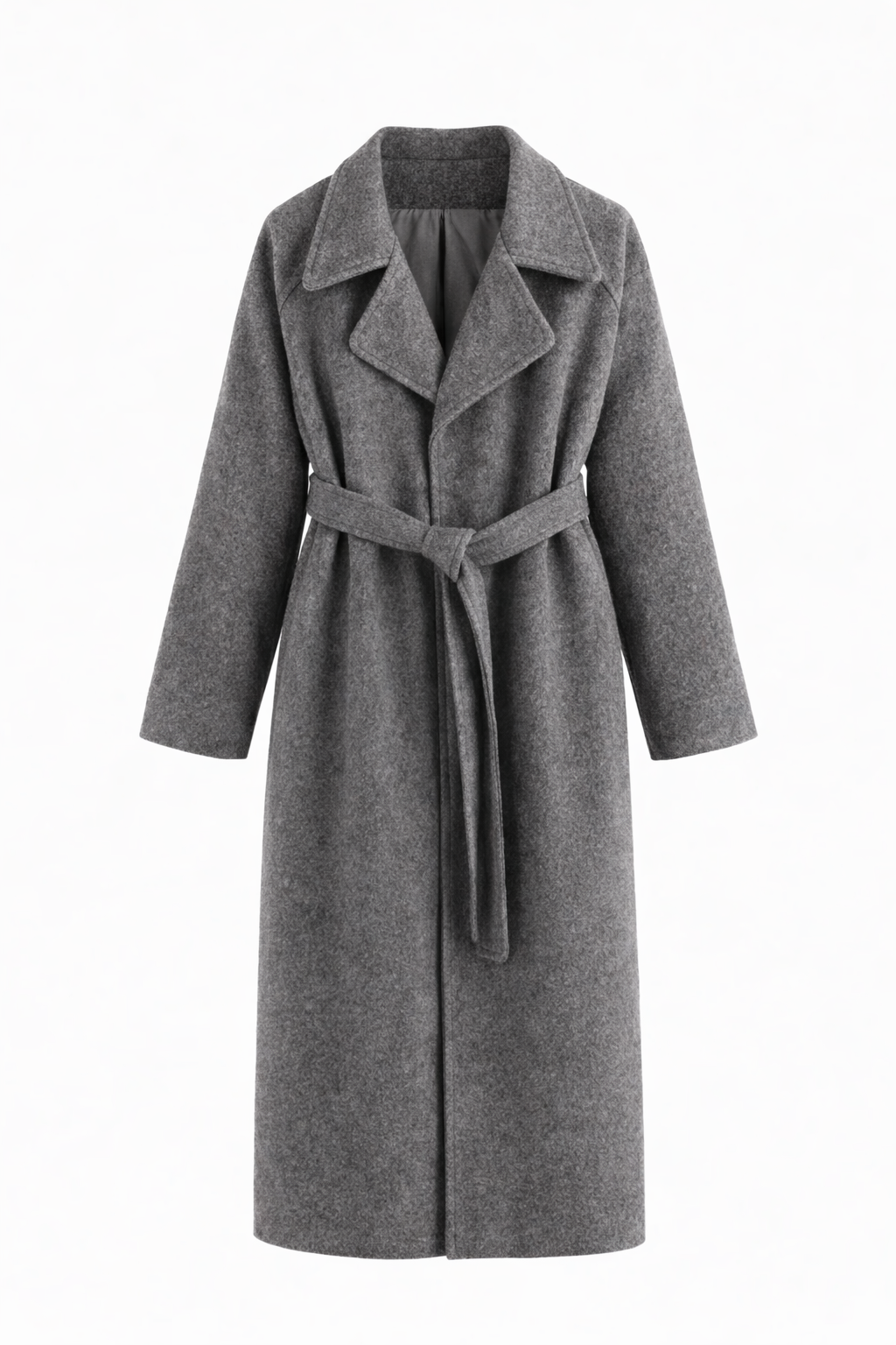 Manteau long ceinturé pour femme | Mélange de laine qui souligne la taille