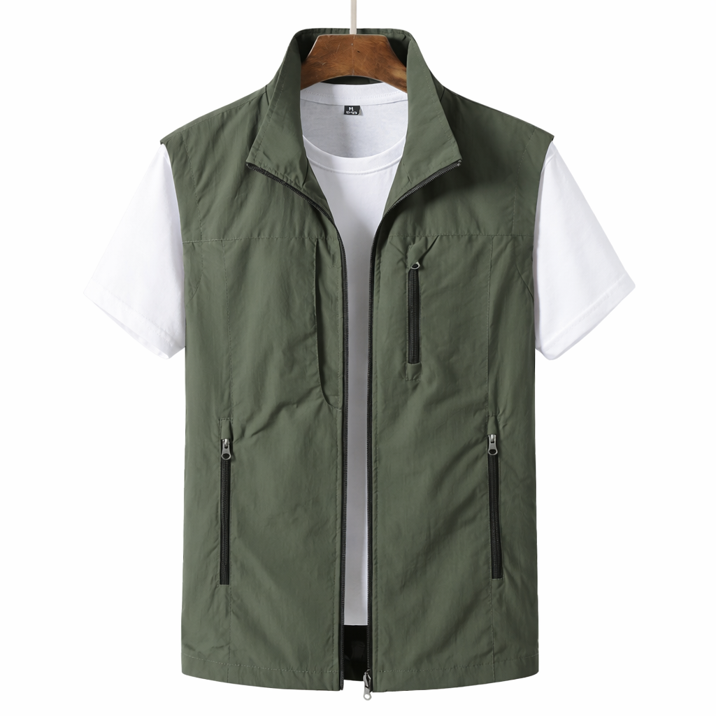 Men's Polyester Lightweight Gilet for Summer Outdoor Casual Wear
