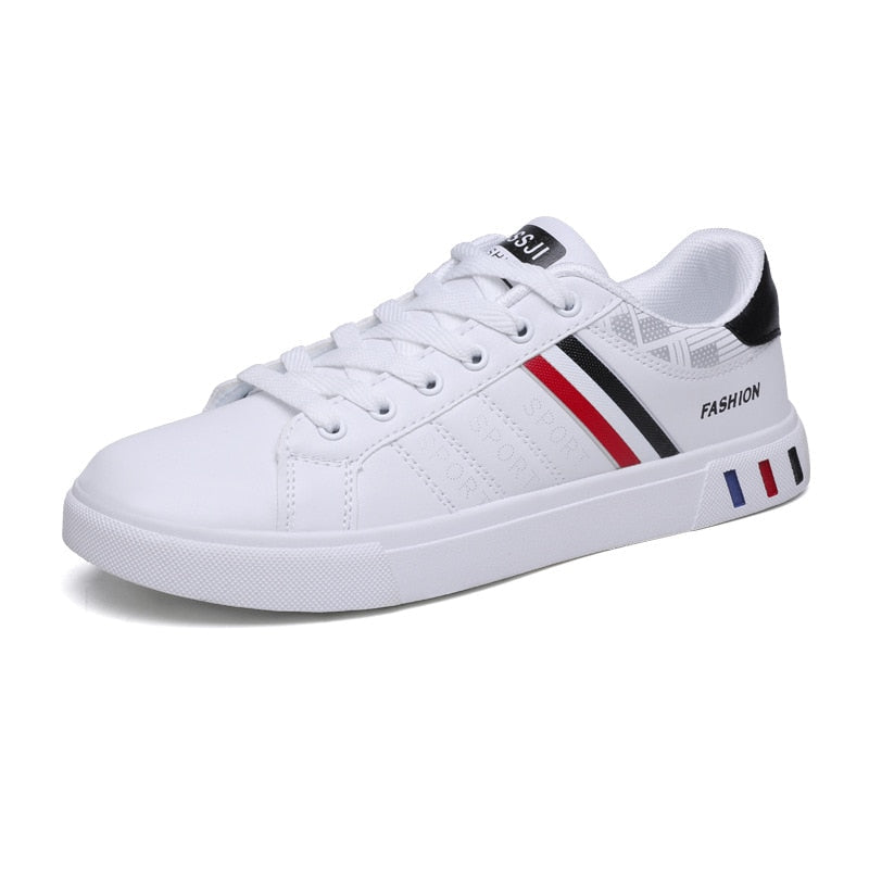 Men’s Casual Lace-Up Trainers with Contrast Stripe Detail
