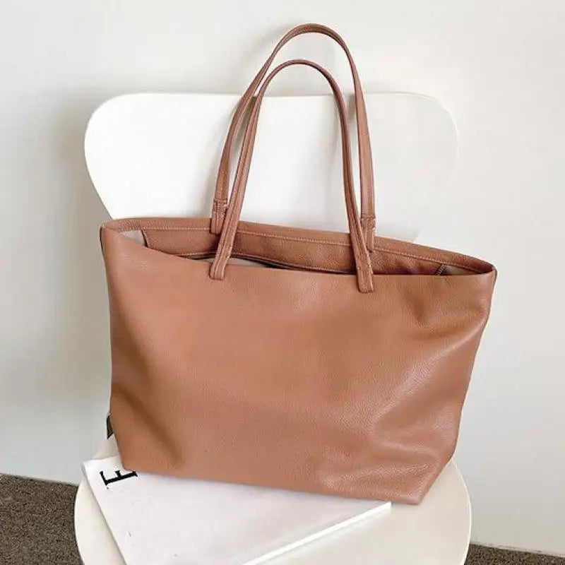 Sac cabas en cuir avec doubles anses supérieures