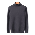 Pull tricoté à col roulé pour homme