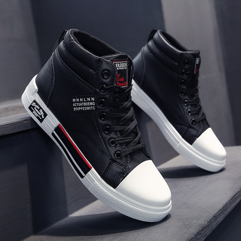Męskie casualowe sneakersy za kostkę na sznurówki