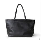 Leather Tote Bag with Double Top Handles
