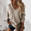 Women’s Relaxed V-Neck Knitted Jumper