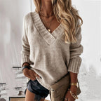 Women’s Relaxed V-Neck Knitted Jumper
