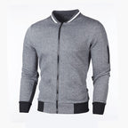 Men’s Textured Zip-Up Bomber Jacket