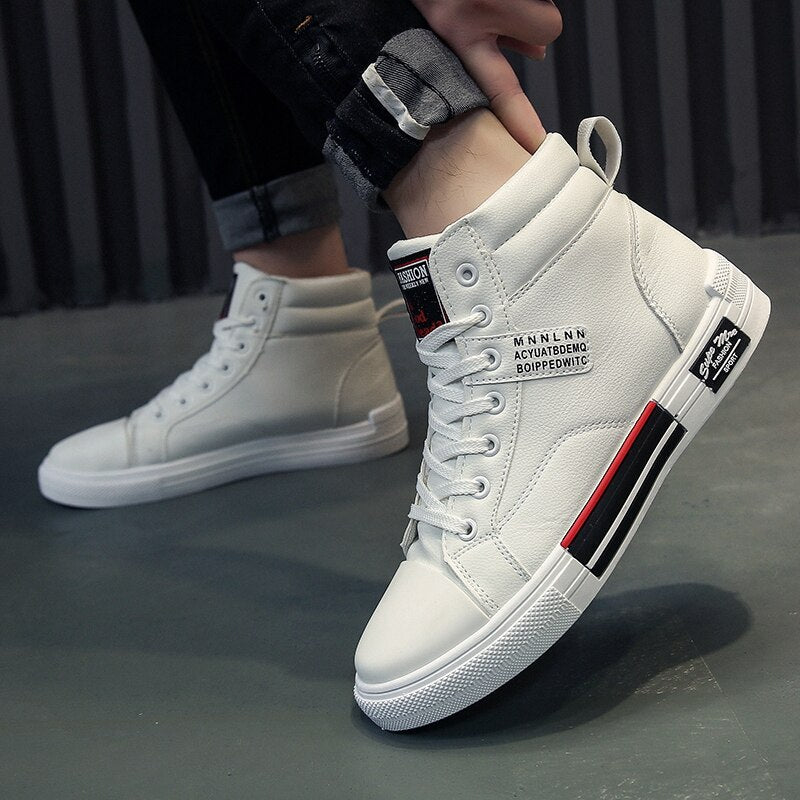 Men’s High-Top Lace-Up Casual Trainers