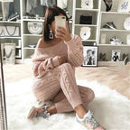 Women's Cable Knit Jumper and Trousers Co-Ord Set