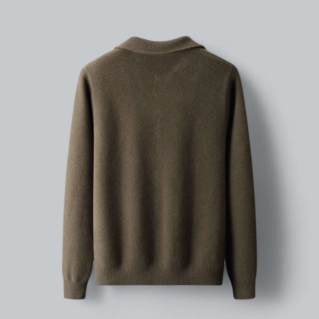 Cardigan en maille à col boutonné pour homme