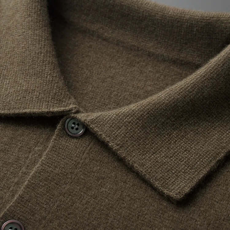 Cardigan en maille à col boutonné pour homme