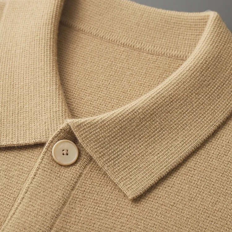 Cardigan en maille à col boutonné pour homme