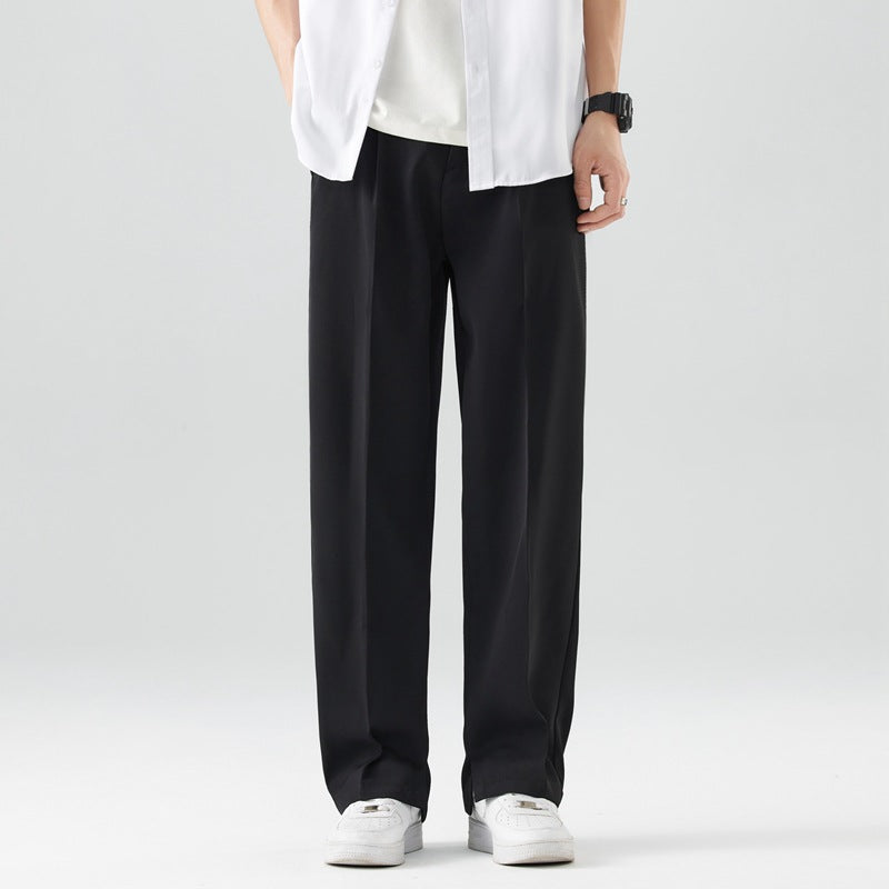 Pantalon pour homme à coupe décontractée et jambes larges