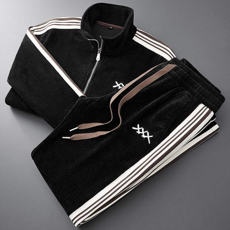 Men’s Ribbed Half-Zip Tracksuit Set