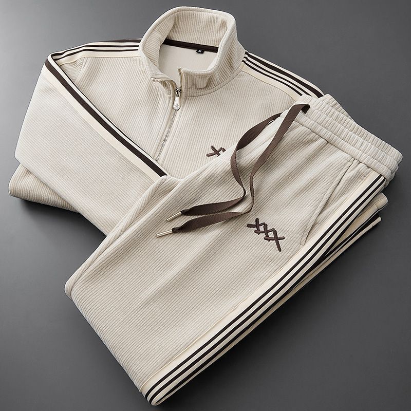 Men’s Ribbed Half-Zip Tracksuit Set