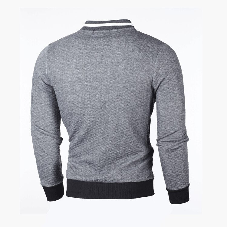 Men’s Textured Zip-Up Bomber Jacket
