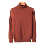Pull tricoté à col roulé pour homme