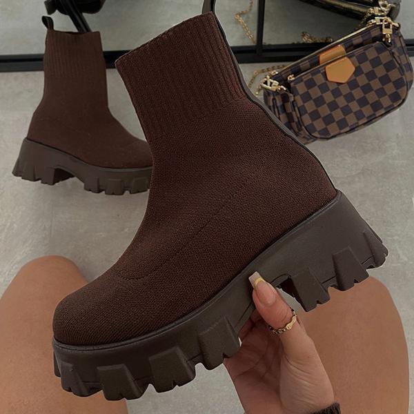 Women’s Chunky Sole Sock Ankle Boots