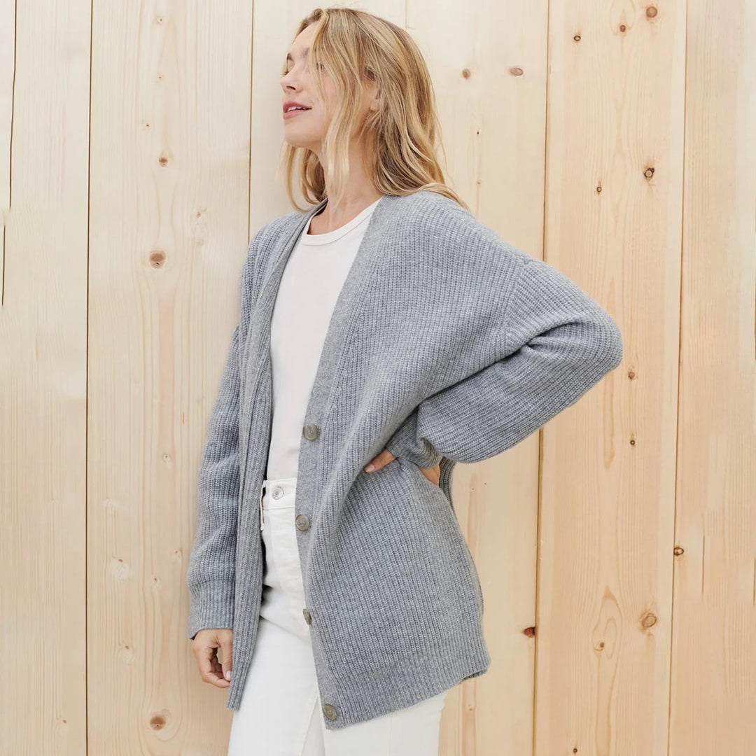 Cardigan boutonné en maille souple pour femme