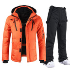 Ensemble veste et pantalon de ski isolants pour homme | combinaison d’hiver à capuche