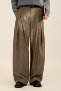 Men's Wide Leg Pleated Trousers