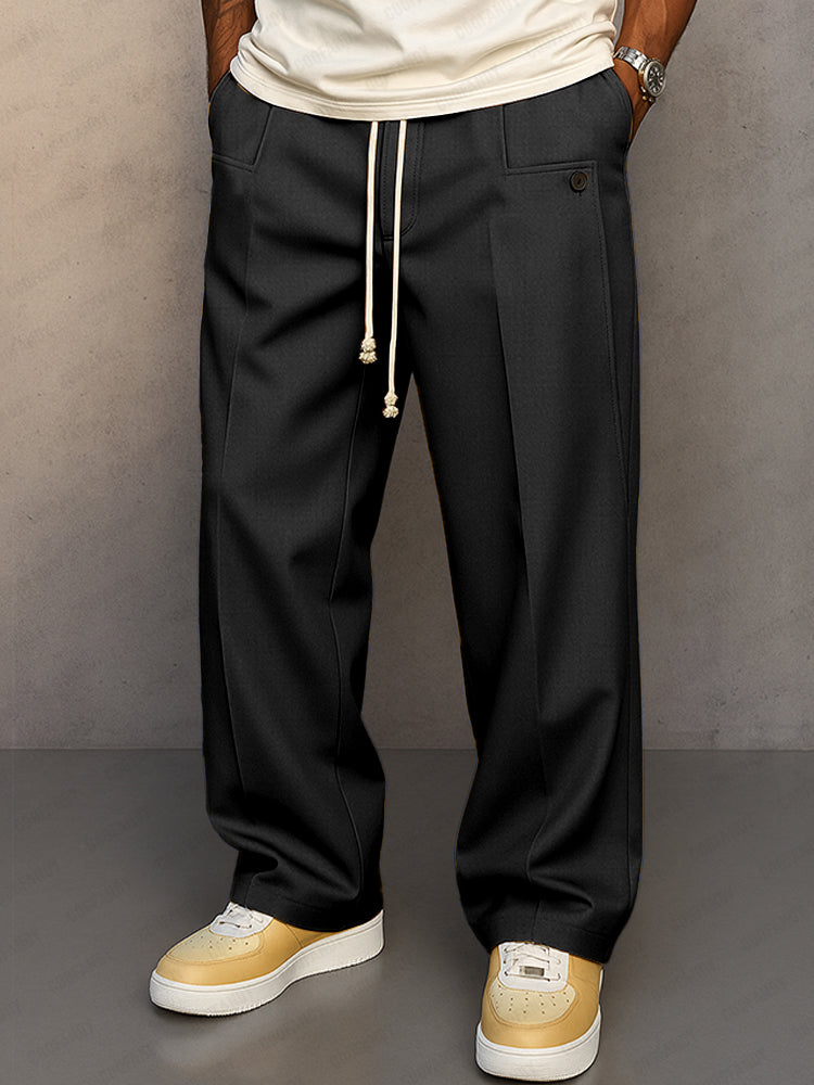 Pantalon coupe décontractée à cordon de serrage pour homme