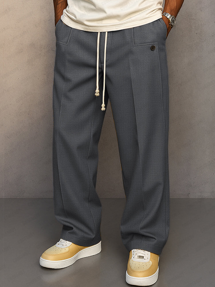 Pantalon coupe décontractée à cordon de serrage pour homme